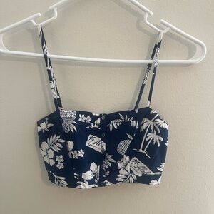 Hawaiian tropical corset bralette